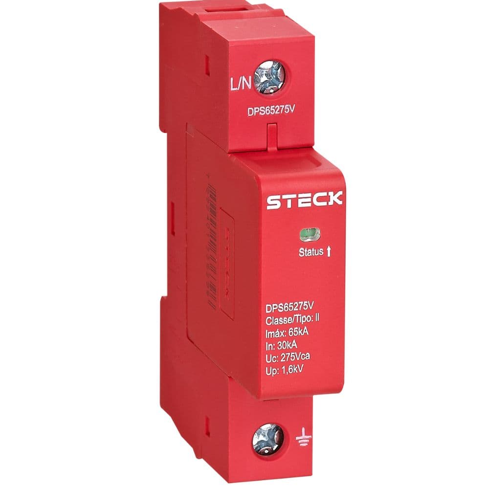 Dispositivo De Proteção Contra Surtos Tipo Cartucho, Imáx = 65Ka, 275V Classe Ii, Vermelho Steck Dps65275V