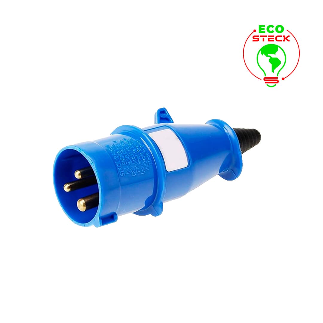 Plug Newkon 2P+T 16A 200/250V 6H Az Ip44 Steck N3076