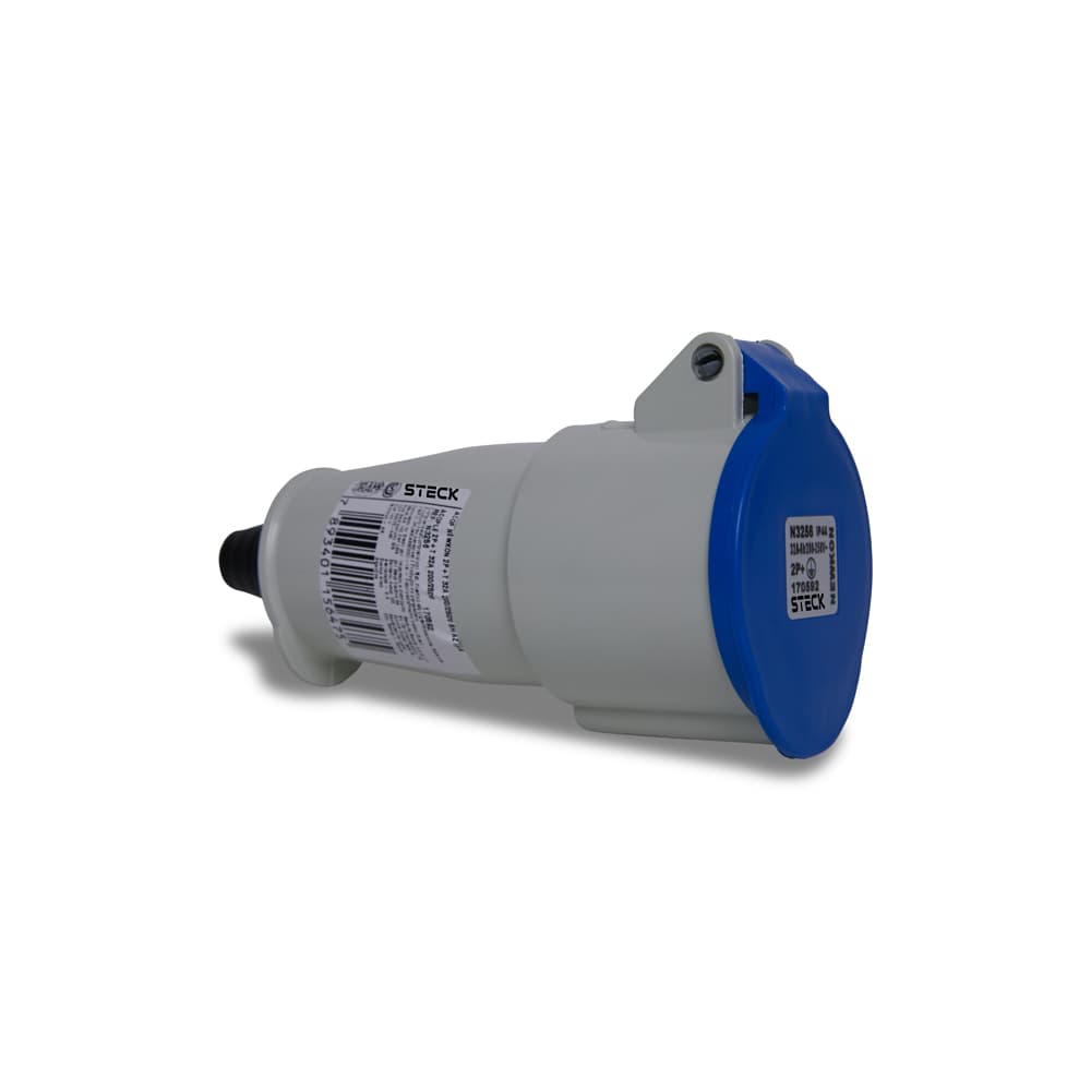 Acoplamento Newkon 2P+T 32A 200/250V 6H Az Ip44 Steck N3256