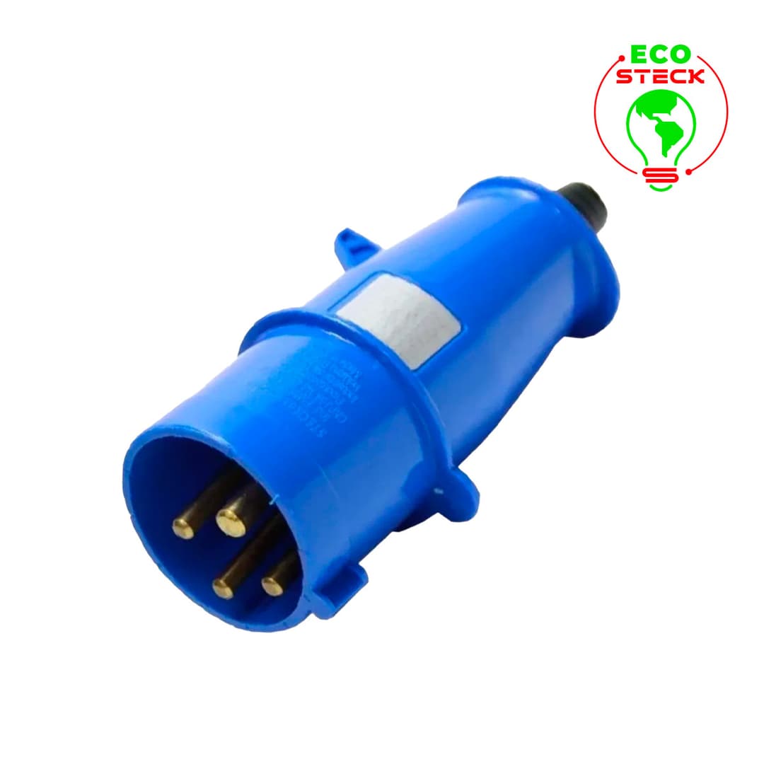 Plug Newkon 3P+T 16A 200/250V 9H Az Ip44 Steck N4079