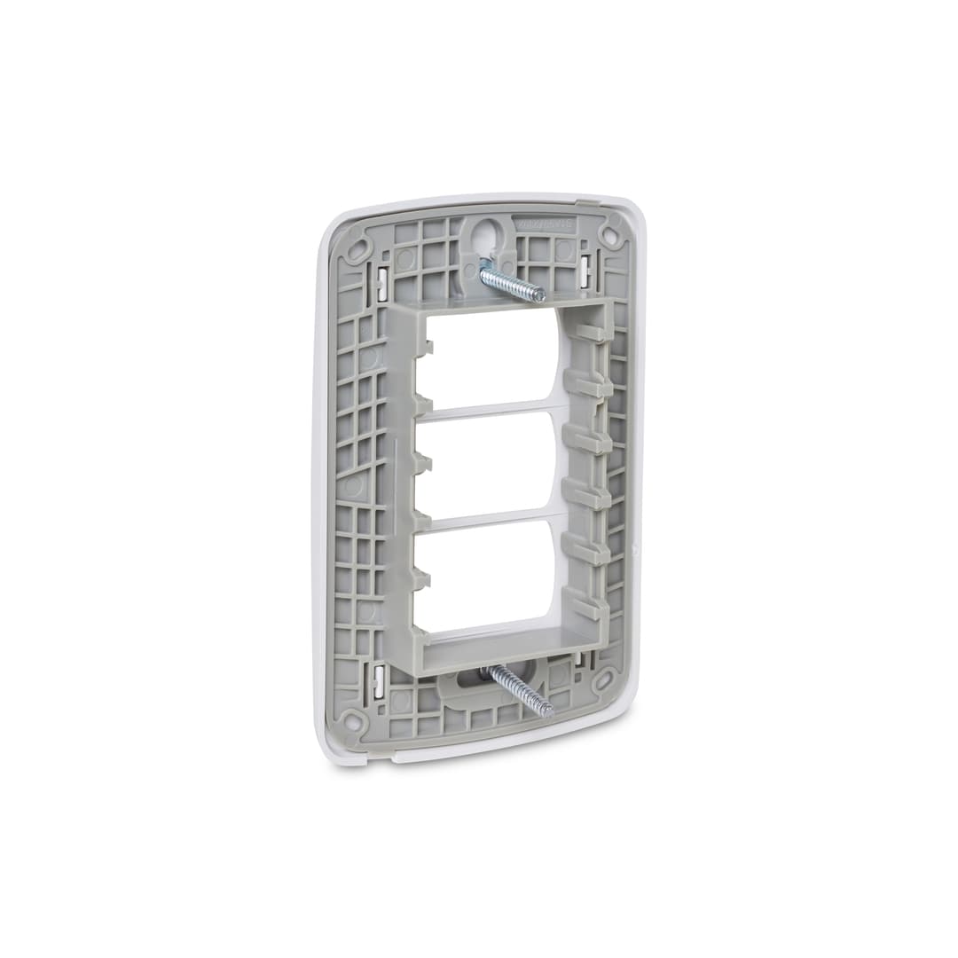 Placa+Suporte 4X2 De 3 Postos Branca, Schneider Electric, S3B57230