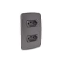 Conjunto 2 Tomadas Br 2P+T 10A 250V Com Placa Grafite, Schneider Electric, S3B60441 1