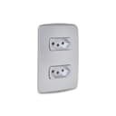 Conjunto 2 Tomadas Br 2P+T 10A 250V Com Placa Aluminio, Schneider Electric, S3B60442 1