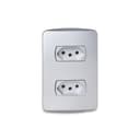 Conjunto 2 Tomadas Br 2P+T 10A 250V Com Placa Aluminio, Schneider Electric, S3B60442 4