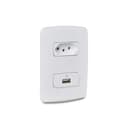 Conjunto Carregadores Usb 1A + Tomada Brasileira 2P+E 10A 250V Branco, Schneider Electric, S3B60510 1