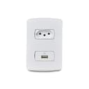 Conjunto Carregadores Usb 1A + Tomada Brasileira 2P+E 10A 250V Branco, Schneider Electric, S3B60510 2
