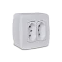 Caixa De Sobrepor Com 2 Tomadas Br 2P+T 10A 250V Branca, Schneider Electric, S3B66440 1