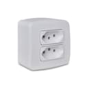 Caixa De Sobrepor Com 2 Tomadas Br 2P+T 10A 250V Branca, Schneider Electric, S3B66440 5