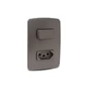 Conjunto Interruptor Simples 10Ax + Tomada Br 2P+T 10A 250V Com Placa Grafite, Schneider Electric, S3B69031 2