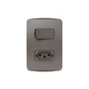 Conjunto Interruptor Simples 10Ax + Tomada Br 2P+T 10A 250V Com Placa Grafite, Schneider Electric, S3B69031 6