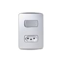 Conjunto Interruptor Simples 10Ax + Tomada Br 2P+T 10A 250V Com Placa Aluminio, Schneider Electric, S3B69032 2