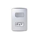 Conjunto Interruptor Simples 10Ax + Tomada Br 2P+T 10A 250V Com Placa Aluminio, Schneider Electric, S3B69032 4