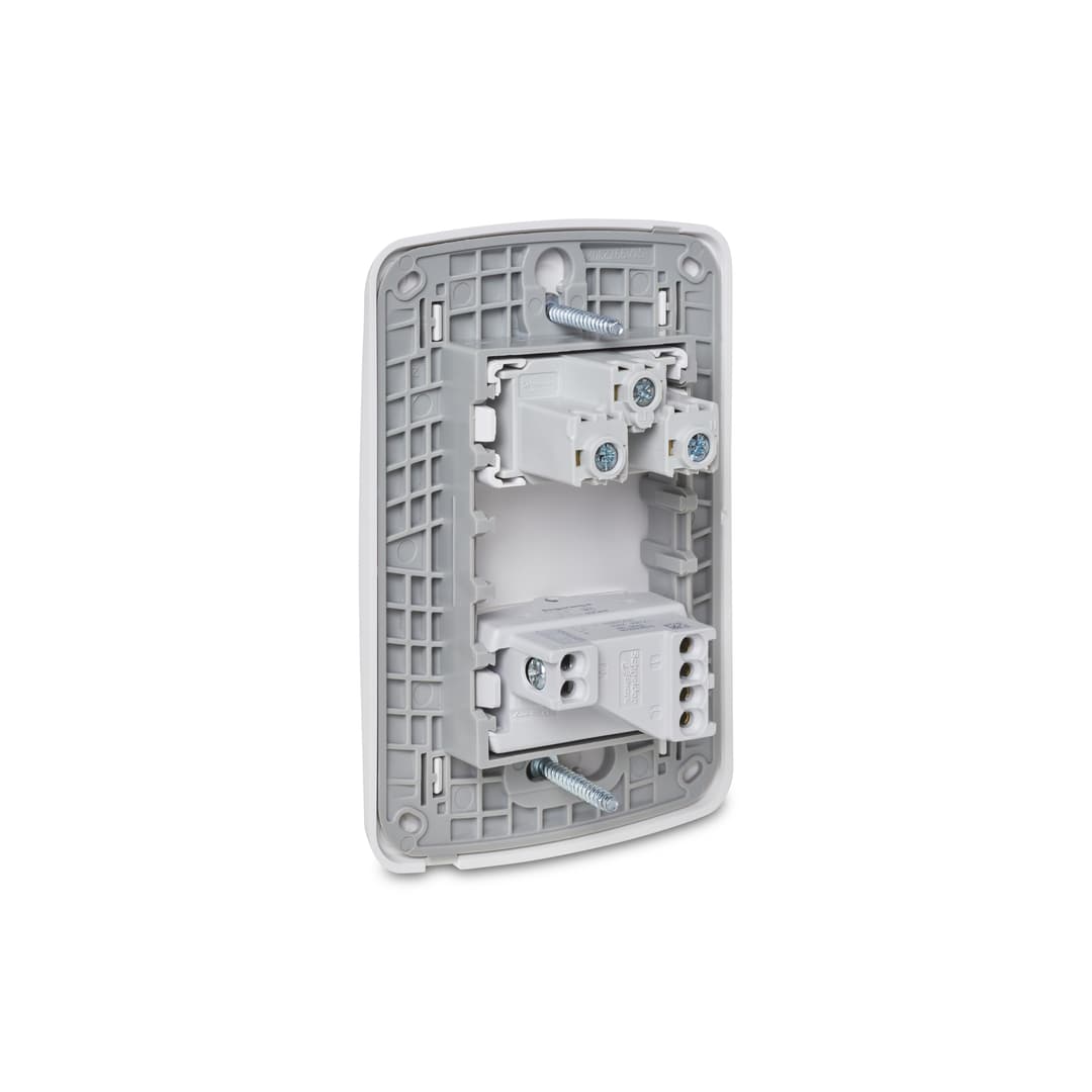 Conjunto 1 Interruptor Paralelo + 1 Tomada Br 2P+T 10A 250V Branco, Schneider Electric, S3B69040