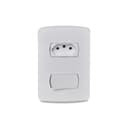 Conjunto 1 Interruptor Paralelo + 1 Tomada Br 2P+T 10A 250V Branco, Schneider Electric, S3B69040 2