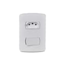 Conjunto 1 Interruptor Paralelo + 1 Tomada Br 2P+T 10A 250V Branco, Schneider Electric, S3B69040 4