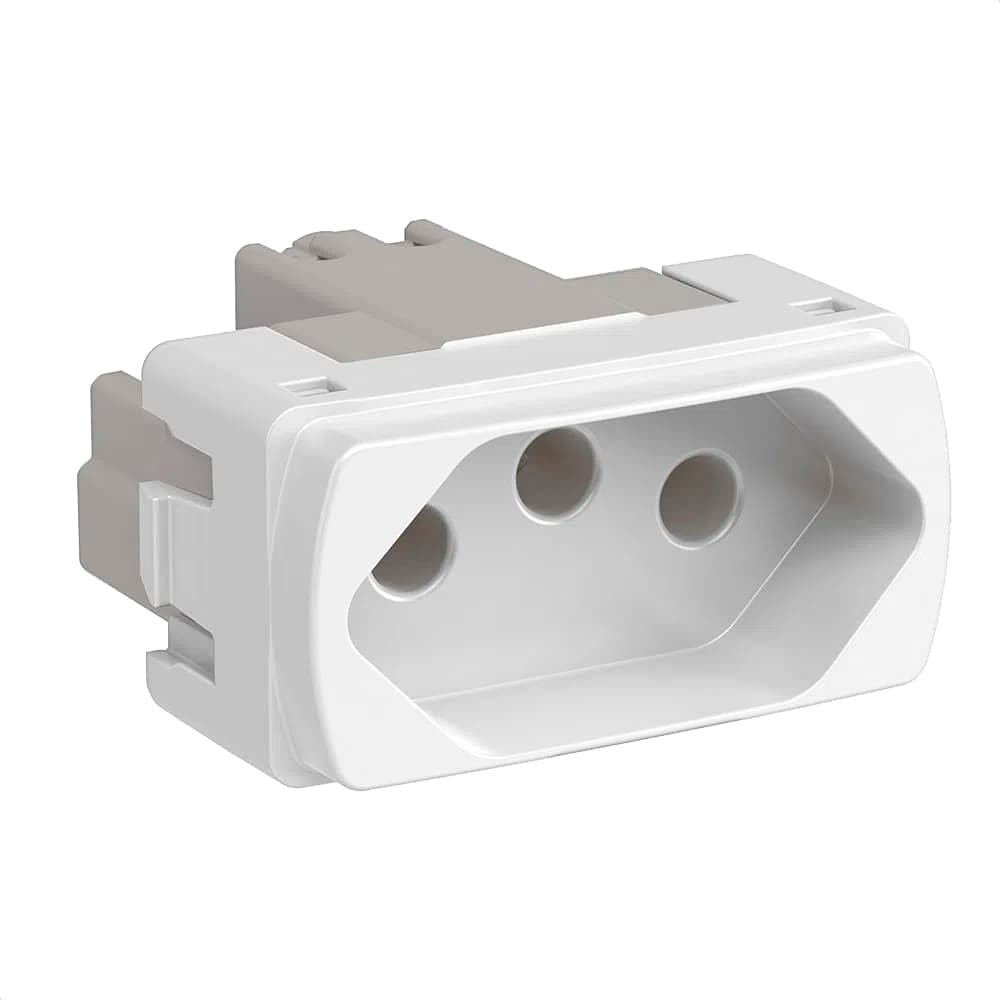 Modulo Tomada Br 2P+T 20A 250V 1M Branco, Schneider Electric, S3B70350