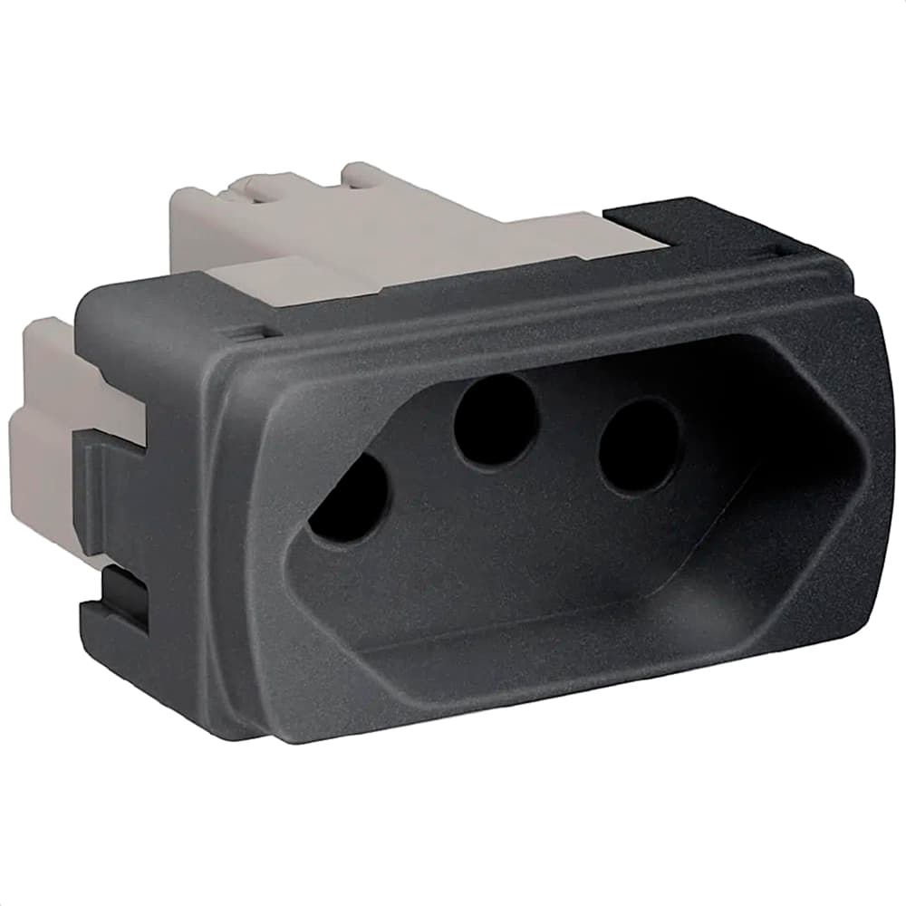 Modulo Tomada Br 2P+T 20A 250V 1M Grafite, Schneider Electric, S3B70351