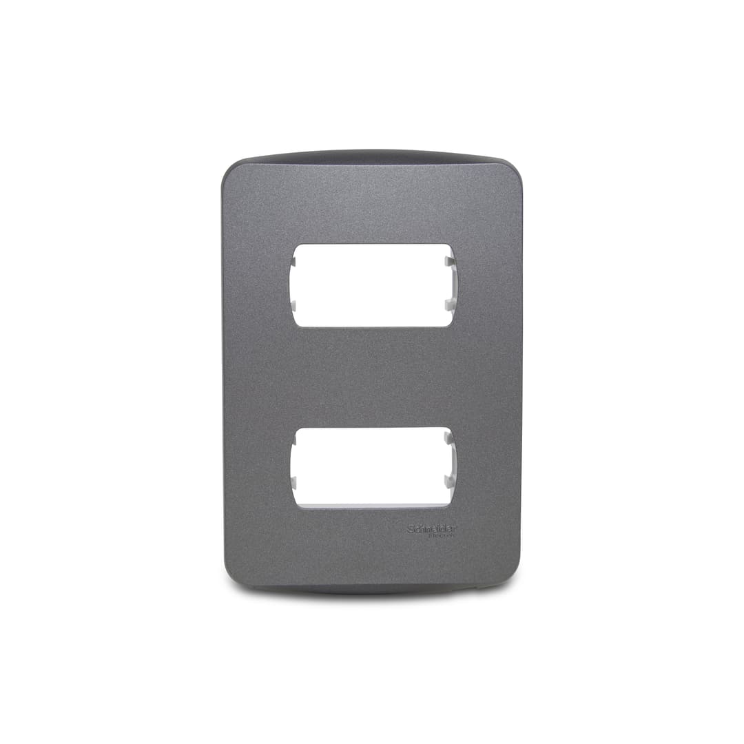 Placa+Suporte 4X2 De 2 Postos Separados Grafite, Schneider Electric, S3B77121