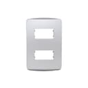 Placa+Suporte 4X2 De 2 Postos Separados Aluminio, Schneider Electric, S3B77122 0