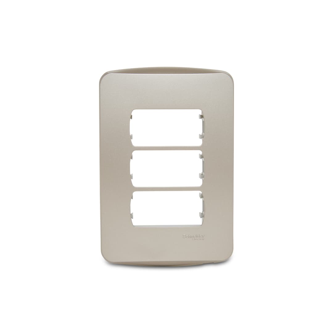 Placa+Suporte 4X2 De 3 Postos Dourada, Schneider Electric, S3B77133