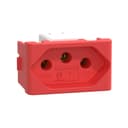 Modulo Tomada Brasileira 2P+T 20A 250V 1M Vermelha, Schneider Electric, S401119 0