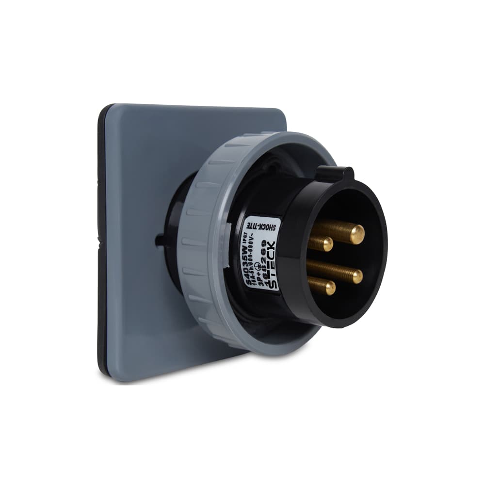 Plug Fix Emb Shock Tite 3P+T 16A 600/690V 5H Pt Steck S4035W