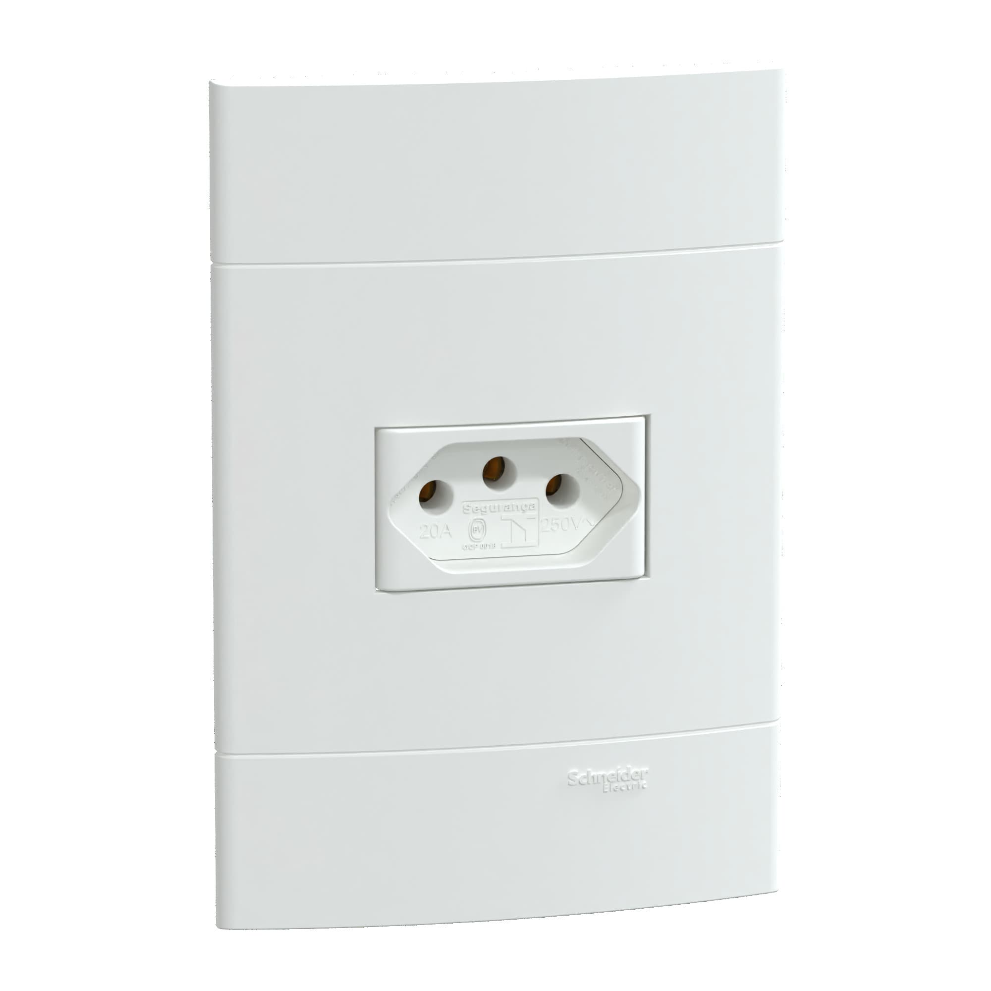 Conjunto Tomada Br 2P+T 20A 250V Branco Fosco, Schneider Electric, S411117