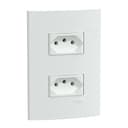 Conjunto 2 Tomadas Br 2P+T 10A 250V Branco Fosco, Schneider Electric, S412107 0