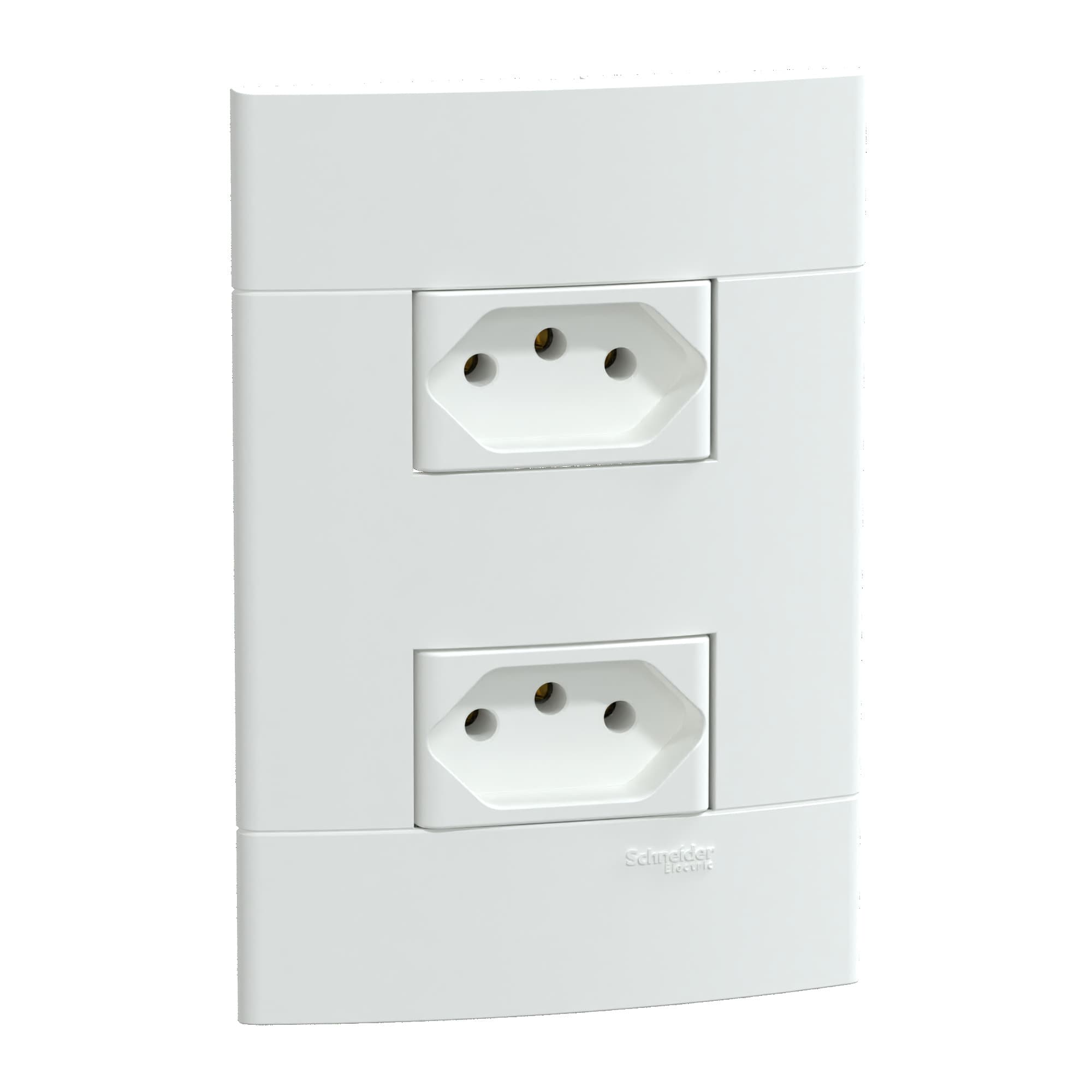 Conjunto 2 Tomadas Br 2P+T 10A 250V Branco Fosco, Schneider Electric, S412107