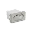 Modulo Tomada Br 2P+T 10A 250V 1M Aluminio, Schneider Electric, S70202174 1