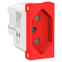 Modulo Tomada Br 2P+T 20A 250V Antibacteriano 1M Vermelha, Schneider Electric, S70203134 0