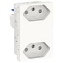 Modulo Tomada Duplex Br 2P+T 10A 250V Borne Automatico Com Proteção Antibacteriana 3M Br, Schneider Electric, S70325124 0