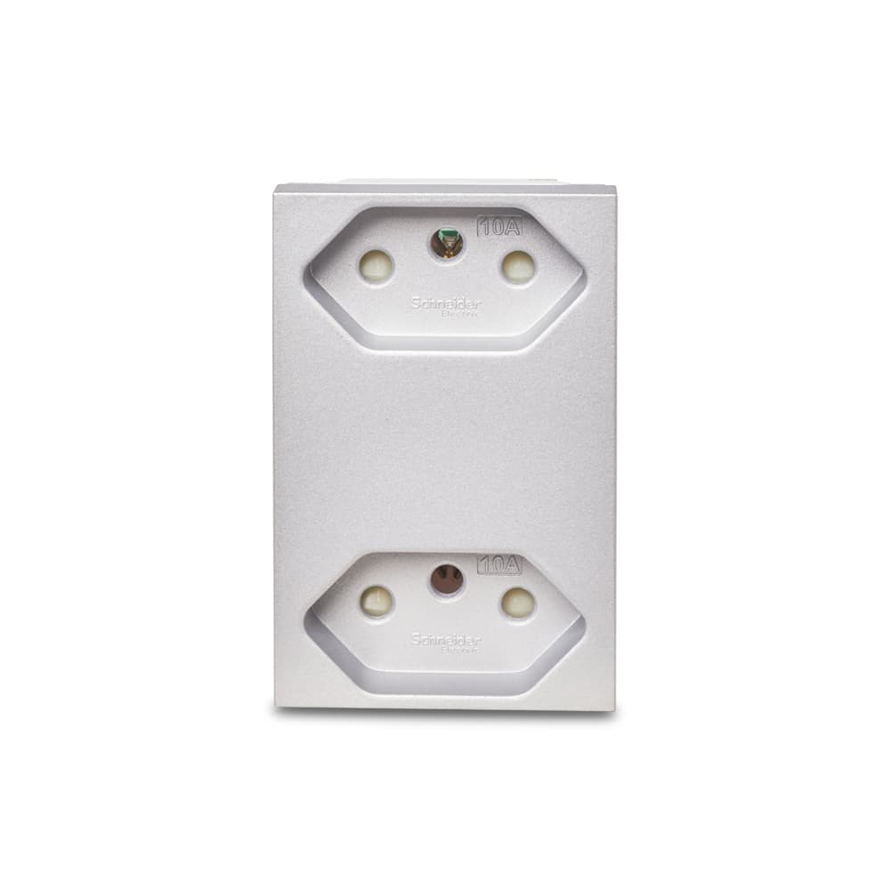 Modulo Tomada Duplex Br 2P+T 10A 250V Borne Automatico 3M Al Schneider Electric S70325174