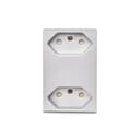 Modulo Tomada Duplex Br 2P+T 10A 250V Borne Automatico 3M Al Schneider Electric S70325174 0