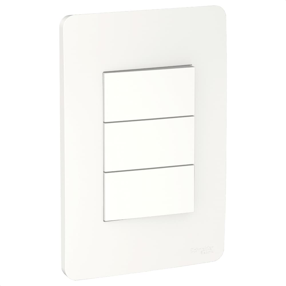 Conjunto 3 Interruptores Simples 10Ax 250V Branco, Schneider Electric, S71330104