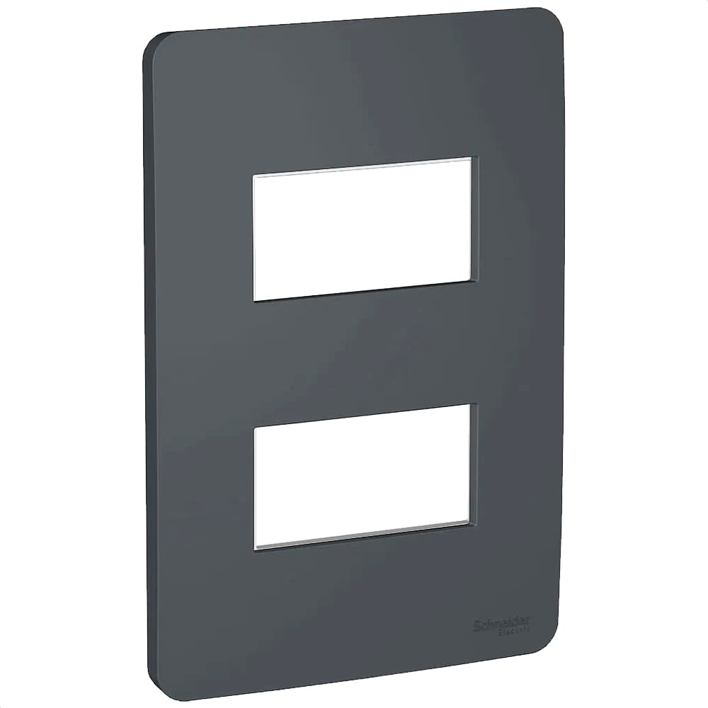 Placa 4X2 2 Postos Stellar Black, Schneider Electric, S730121294