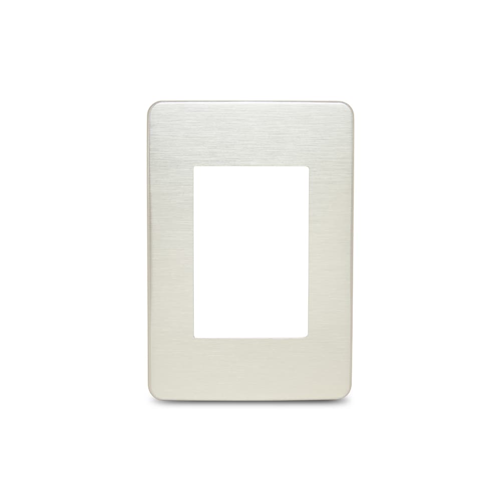 Placa 4X2 3 Postos Br/Alu Aurora Gold Schneider Electric S733103649