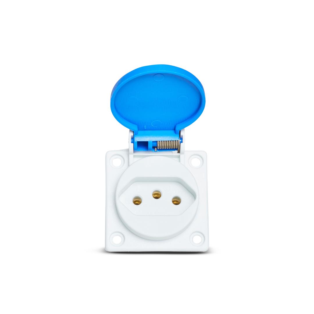 Tom Quasar C/Tampa 2P+T 10A 250V Nbr14136 Azul Steck S8640