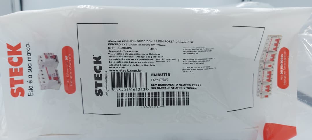 Quadro Emb Ouro Box 08 Din Porta Opaca Steck Scm8Obr