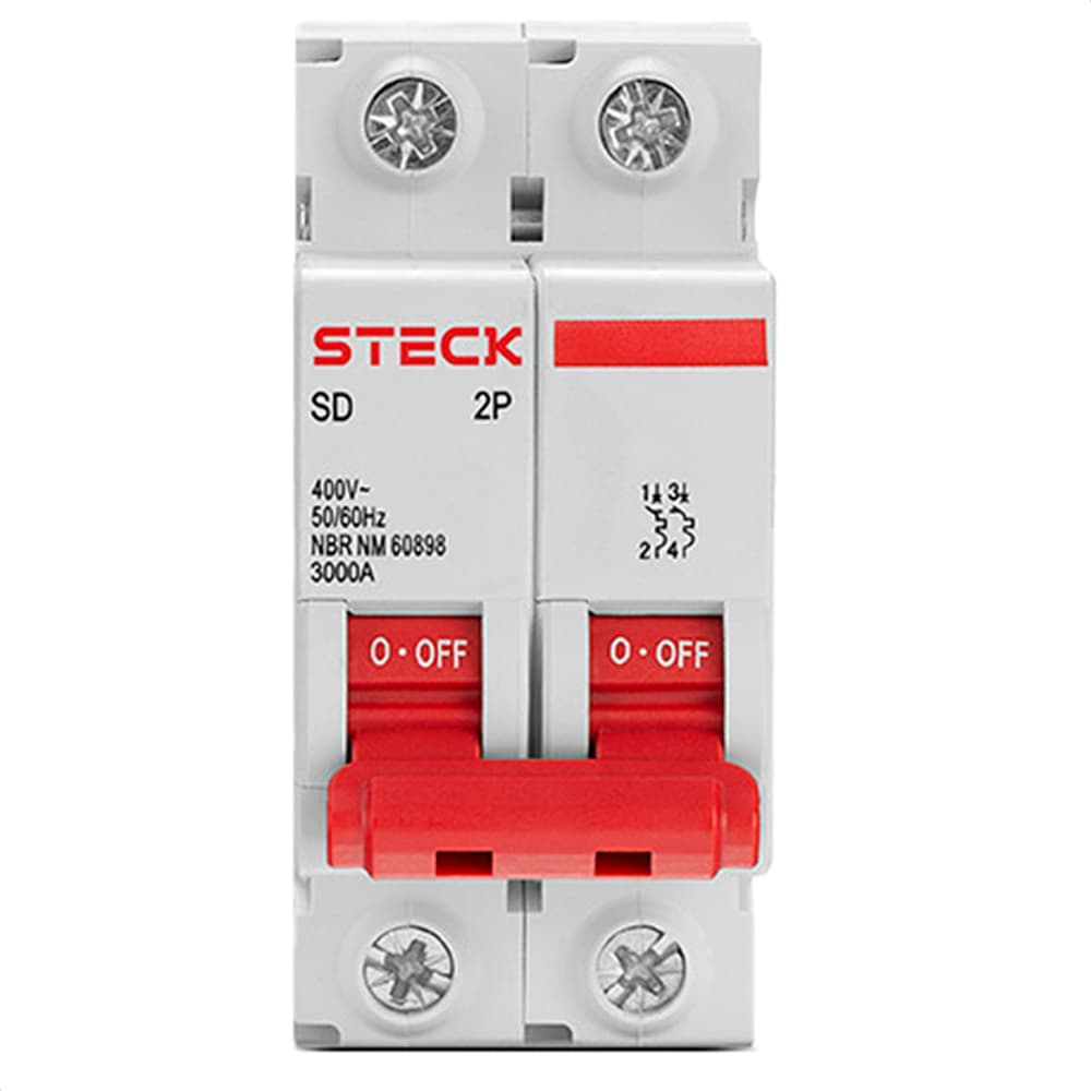 Disjuntor Serie Sd62 50A 2P Curva C 3Ka Steck Sdd62C50