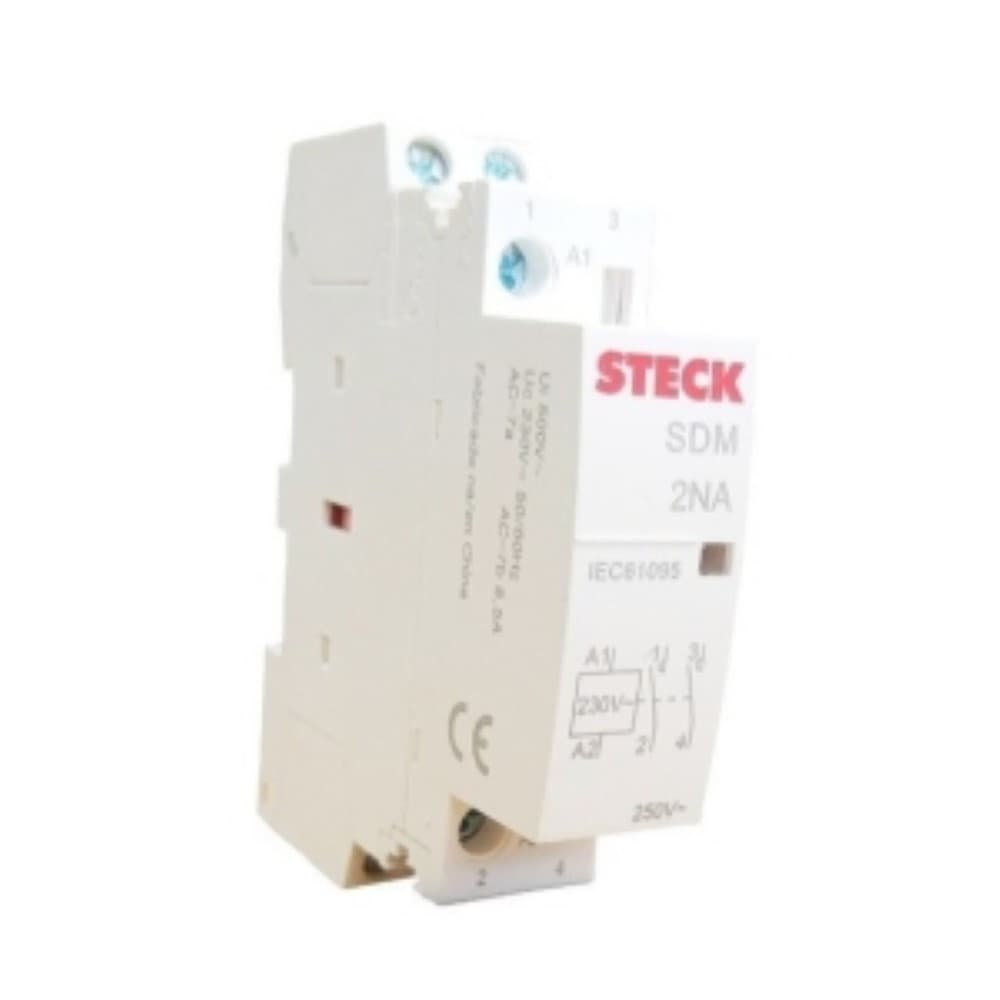Cont Mod 2Na+0Nf 25A 230Vac 50/60Hz Bob230V Steck Sdm2520M