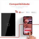 Interruptor Steck Ambiente Conectado 4X2" 1 Módulo Touch Preto Wi-Fi 5