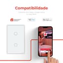 Interruptor Steck Ambiente Conectado 4X2" 2 Módulos Touch Branco Wi-Fi 5