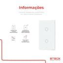 Interruptor Steck Ambiente Conectado 4X2" 2 Módulos Touch Branco Wi-Fi 6