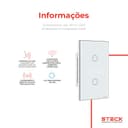 Interruptor Steck Ambiente Conectado 4X2" 2 Módulos Touch Branco Wi-Fi 7