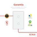 Interruptor Steck Ambiente Conectado 4X2" 2 Módulos Touch Branco Wi-Fi 8