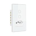 Interruptor Steck Ambiente Conectado 4X2" 2 Módulos + 1 Plug Touch Branco Wi-Fi 0