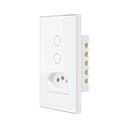Interruptor Steck Ambiente Conectado 4X2" 2 Módulos + 1 Plug Touch Branco Wi-Fi 4