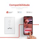 Interruptor Steck Ambiente Conectado 4X2" 2 Módulos + 1 Plug Touch Branco Wi-Fi 5