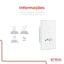 Interruptor Steck Ambiente Conectado 4X2" 2 Módulos + 1 Plug Touch Branco Wi-Fi 6